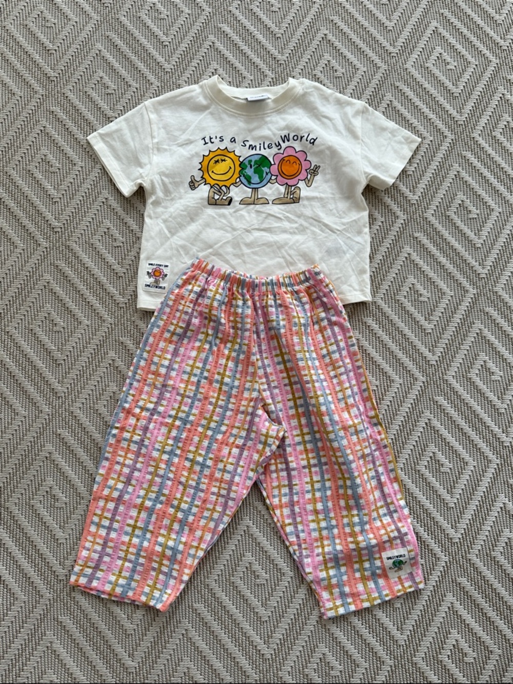 Smiley World Short Sleeve Top + Trouser set *NWOT